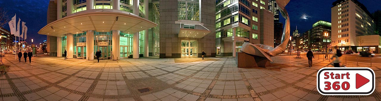 Kronenhaus (DZ-Bank) bei Nacht